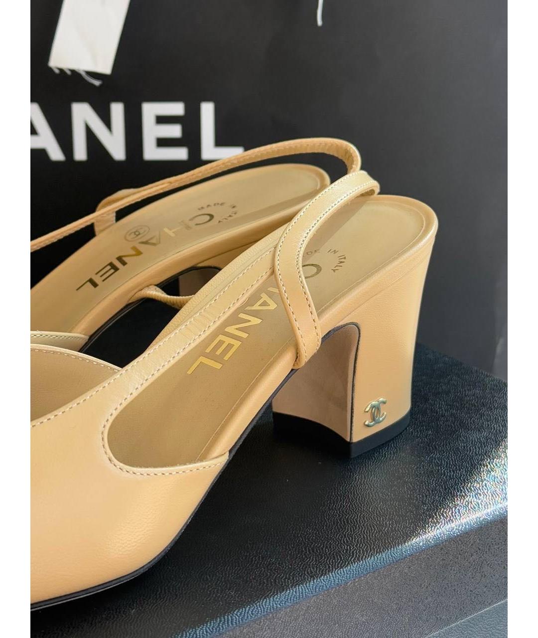 CHANEL Белые кожаные мюли, фото 3