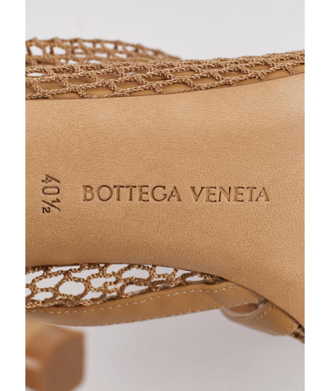 BOTTEGA VENETA Бежевые текстильные босоножки, фото 5
