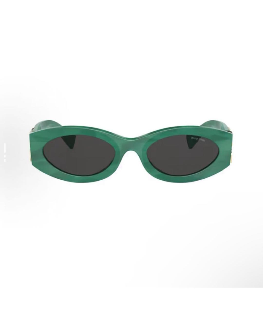 MIU MIU Зеленые пластиковые солнцезащитные очки, фото 2