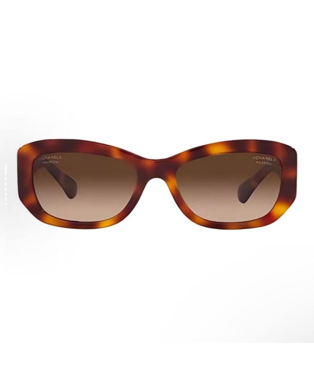 CHANEL Коричневые пластиковые солнцезащитные очки, фото 1