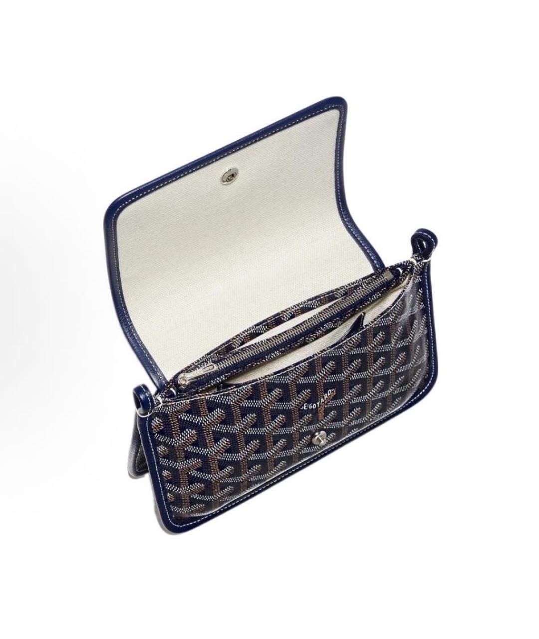 GOYARD Темно-синяя кожаная сумка через плечо, фото 4