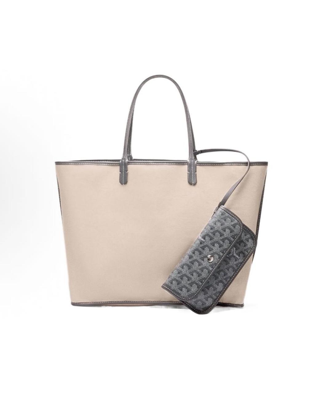 GOYARD Серая кожаная сумка тоут, фото 3