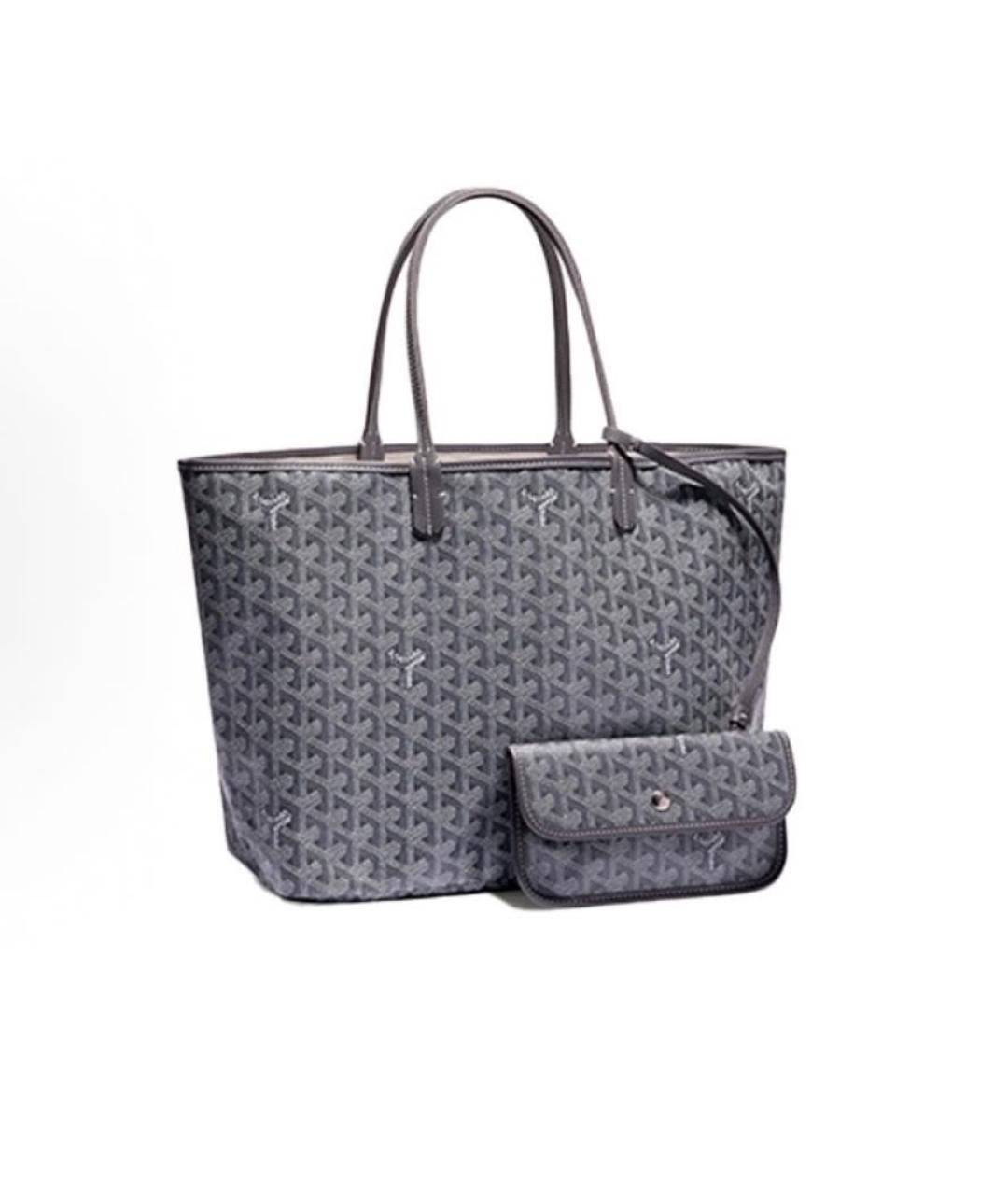 GOYARD Серая кожаная сумка тоут, фото 8
