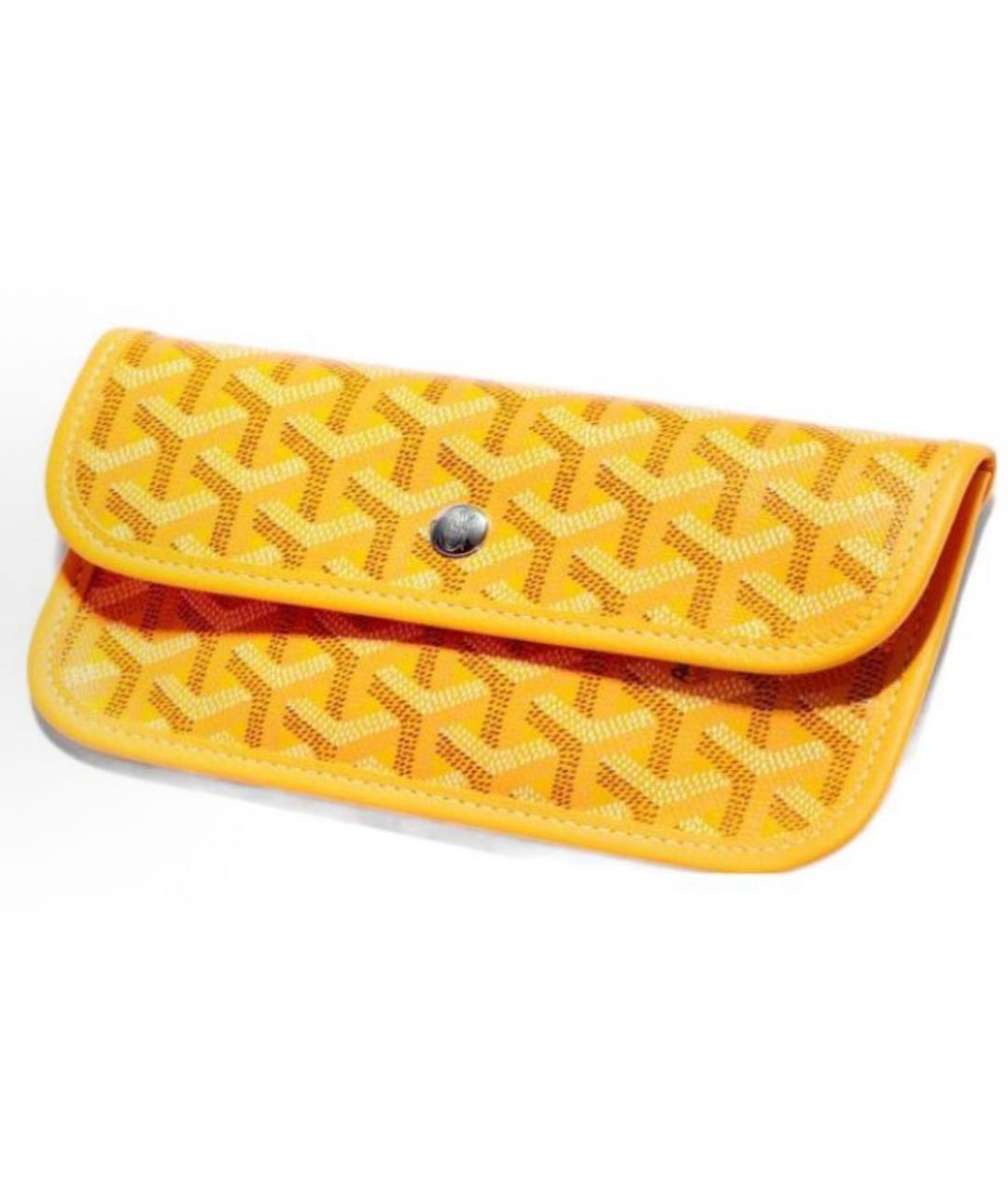 GOYARD Желтая кожаная сумка тоут, фото 6