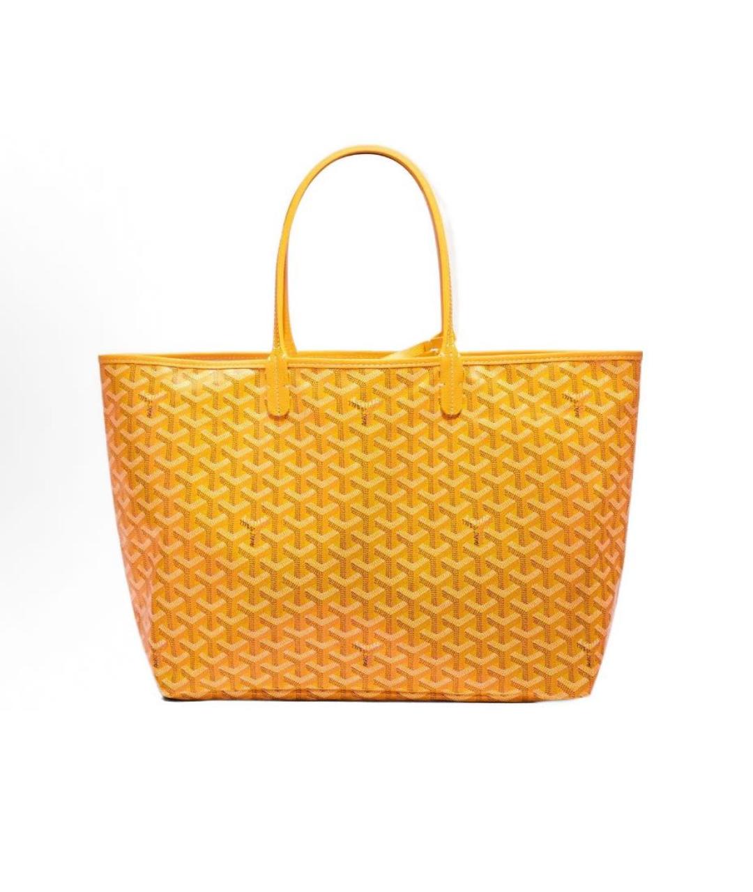GOYARD Желтая кожаная сумка тоут, фото 2