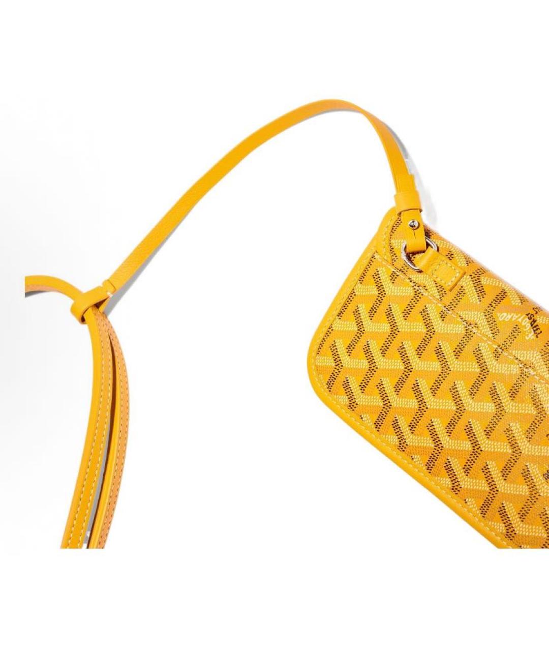 GOYARD Желтая кожаная сумка тоут, фото 5