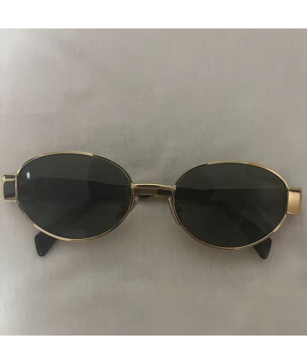 CELINE Золотые металлические солнцезащитные очки, фото 4