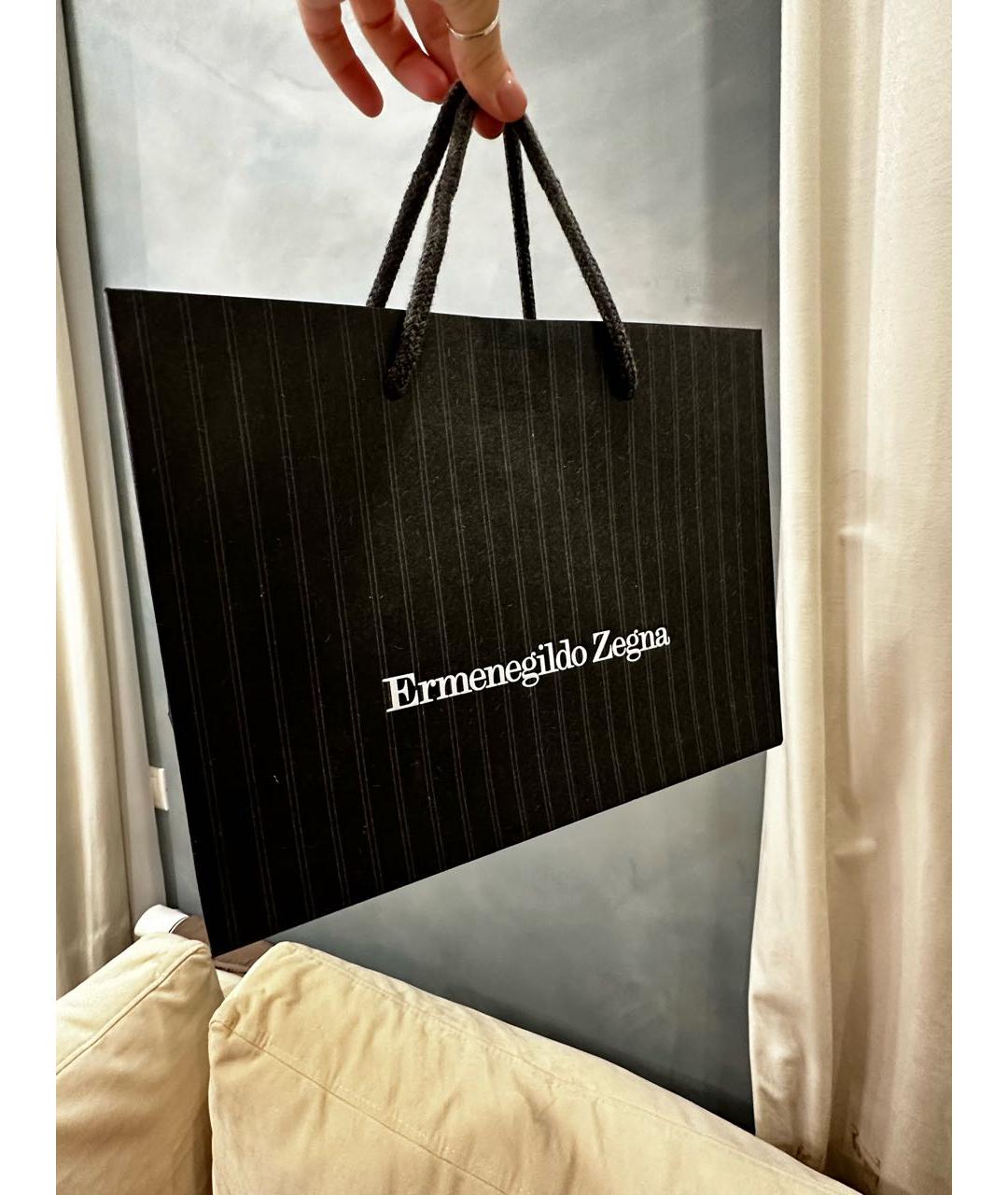ERMENEGILDO ZEGNA Коричневый шерстяной шарф, фото 4