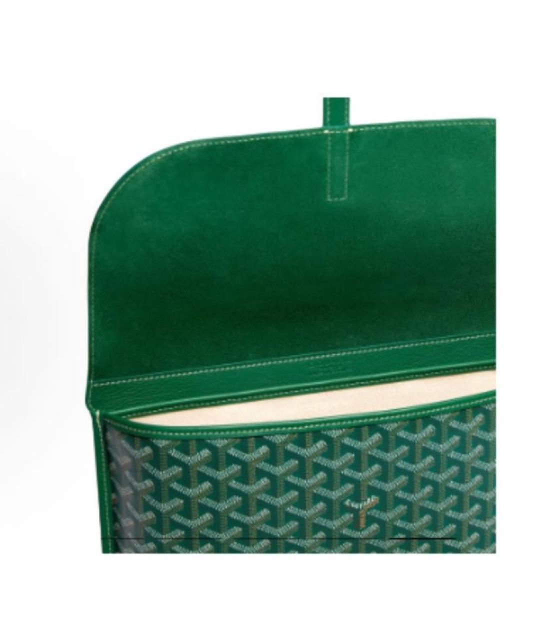 GOYARD Зеленая кожаная сумка через плечо, фото 4