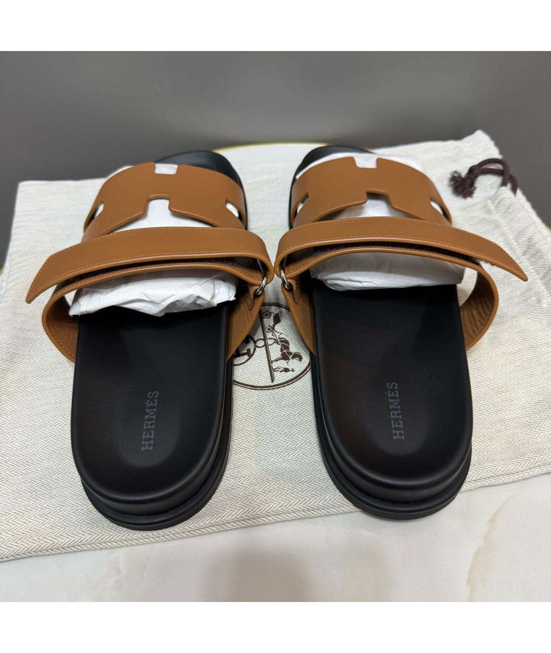 HERMES Кожаные шлепанцы, фото 3