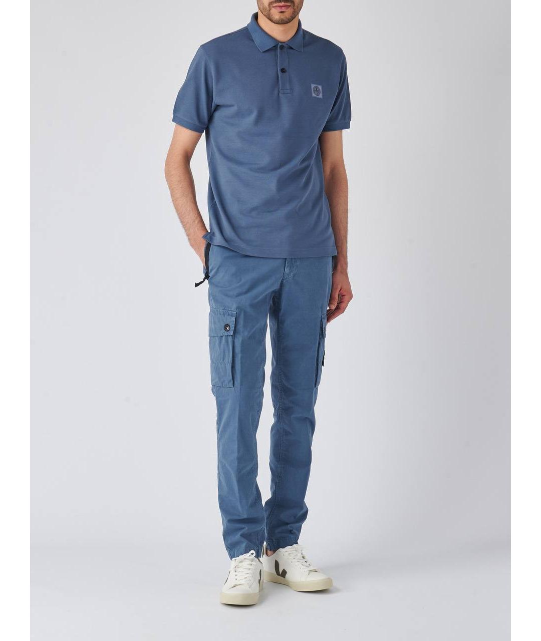 STONE ISLAND Синие повседневные брюки, фото 8