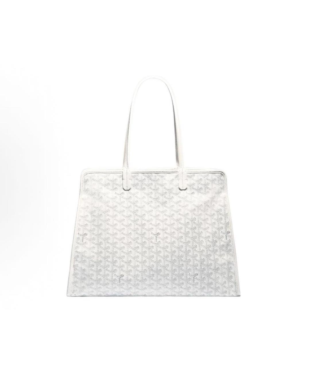 GOYARD Белая кожаная сумка с короткими ручками, фото 2