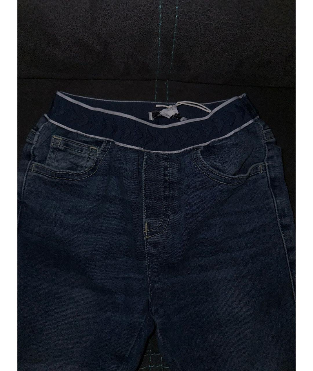 EMPORIO ARMANI Синие хлопковые детские джинсы, фото 3