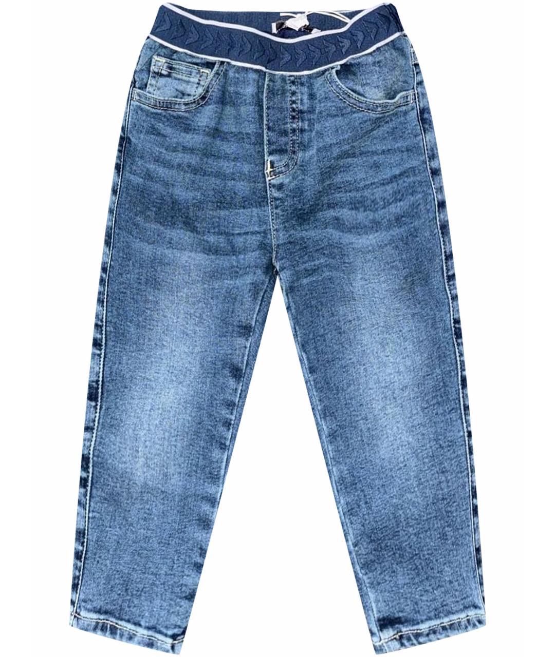 EMPORIO ARMANI Синие хлопковые детские джинсы, фото 1
