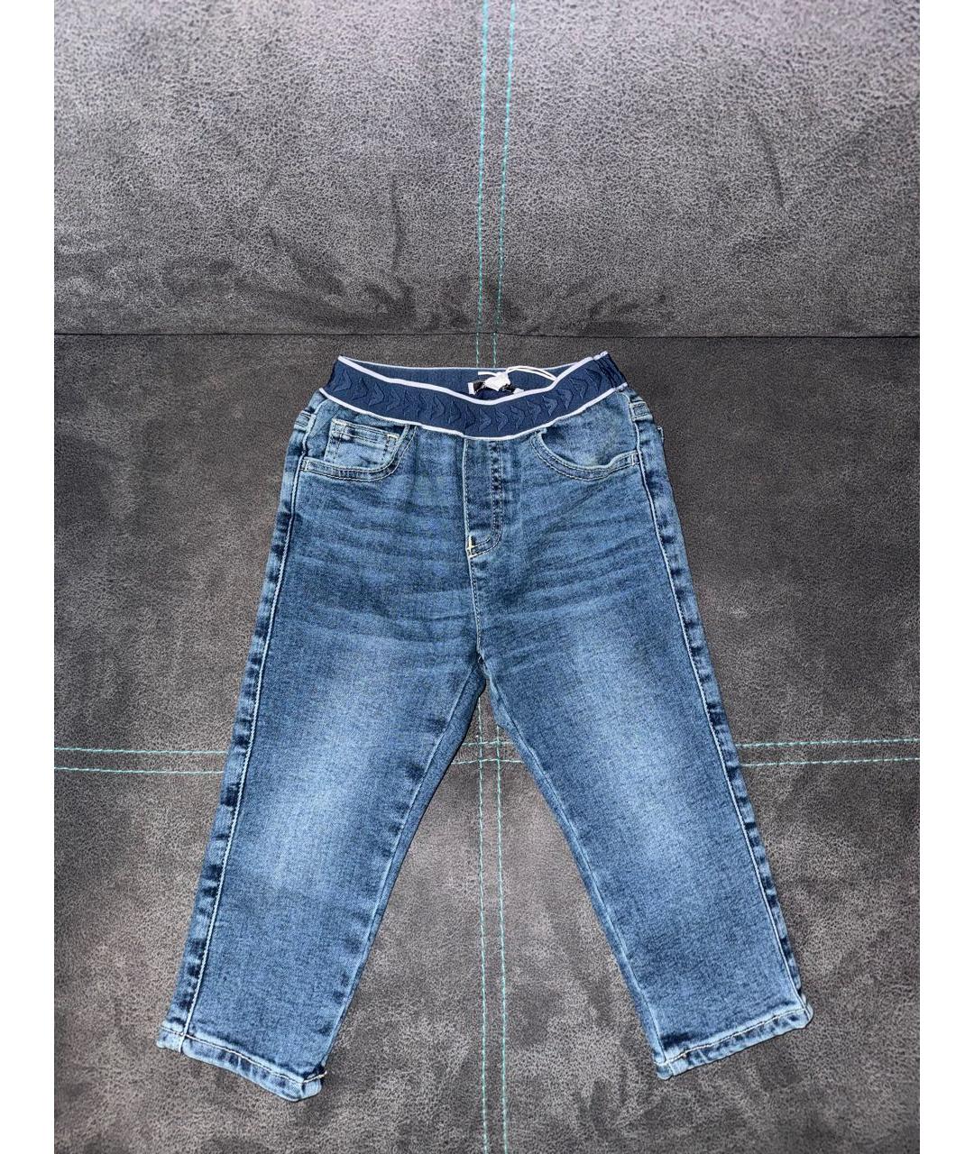 EMPORIO ARMANI Синие хлопковые детские джинсы, фото 5