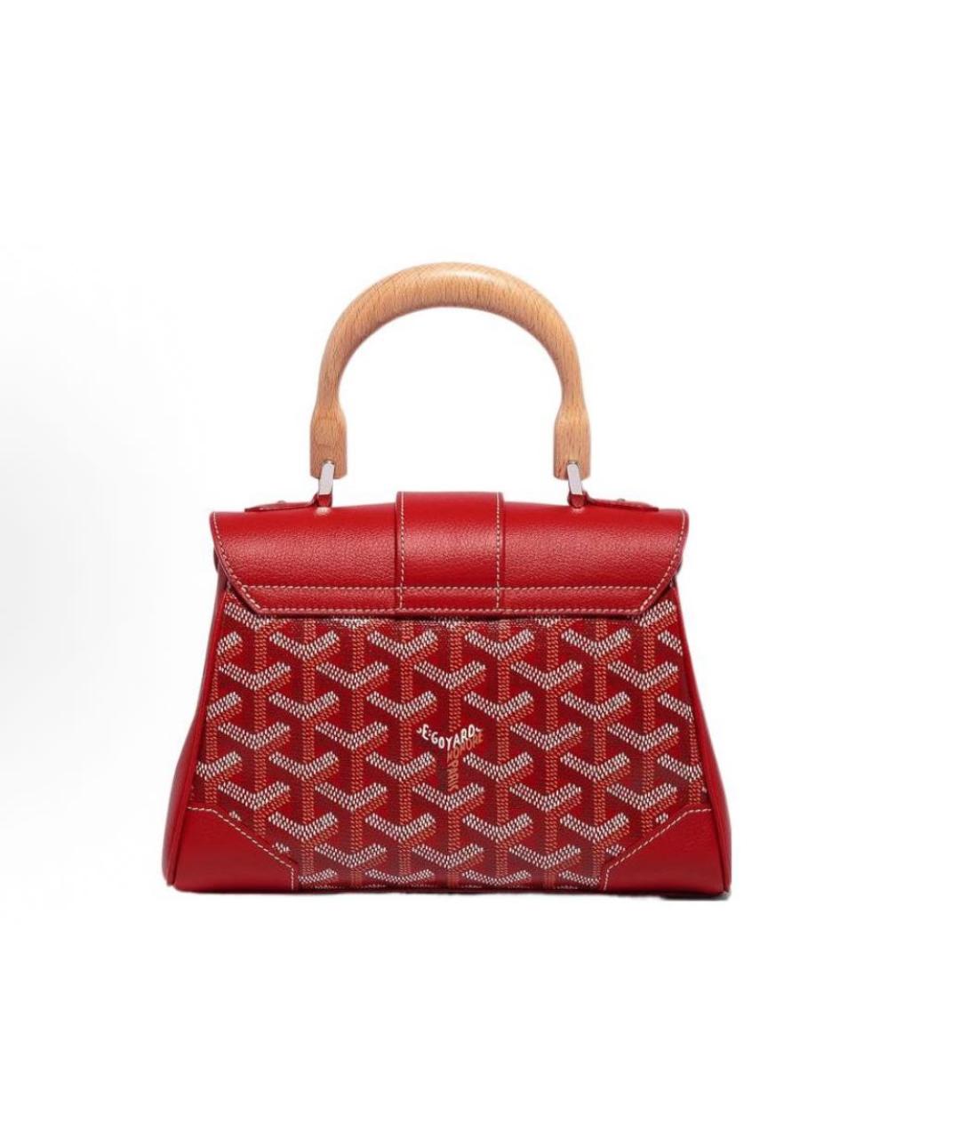 GOYARD Красная кожаная сумка с короткими ручками, фото 3