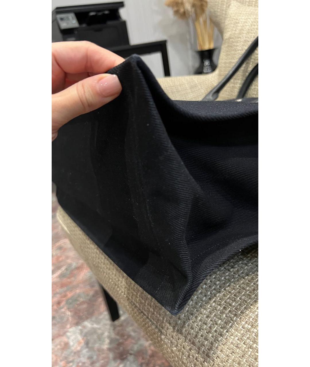 SAINT LAURENT Черная тканевая сумка тоут, фото 7