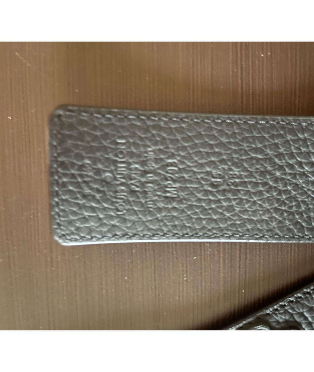 LOUIS VUITTON Черный кожаный ремень, фото 4