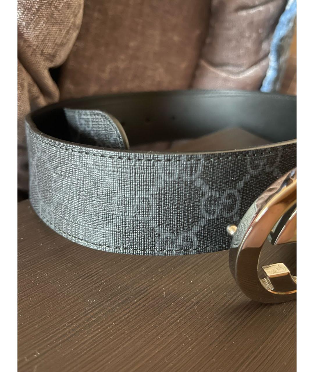 GUCCI Черный кожаный ремень, фото 2