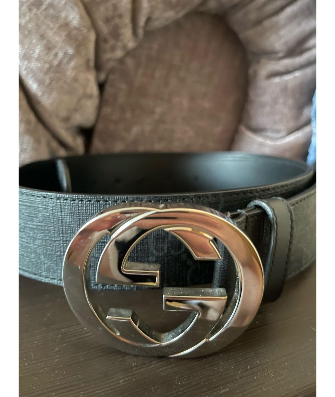 GUCCI Черный кожаный ремень, фото 5