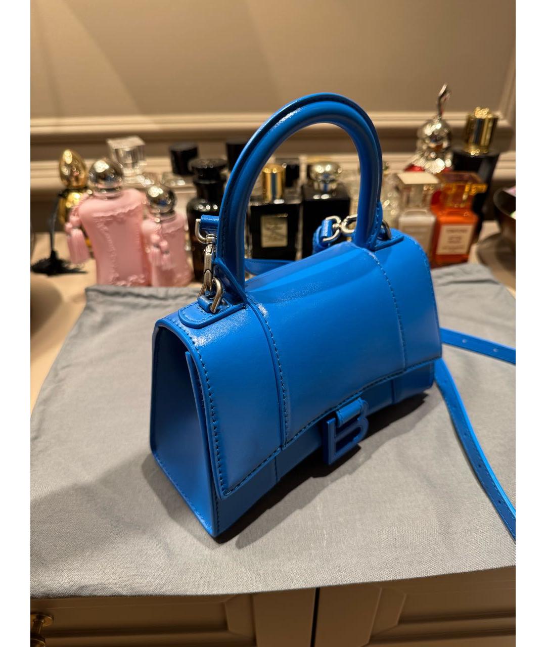 BALENCIAGA Синяя кожаная сумка с короткими ручками, фото 2