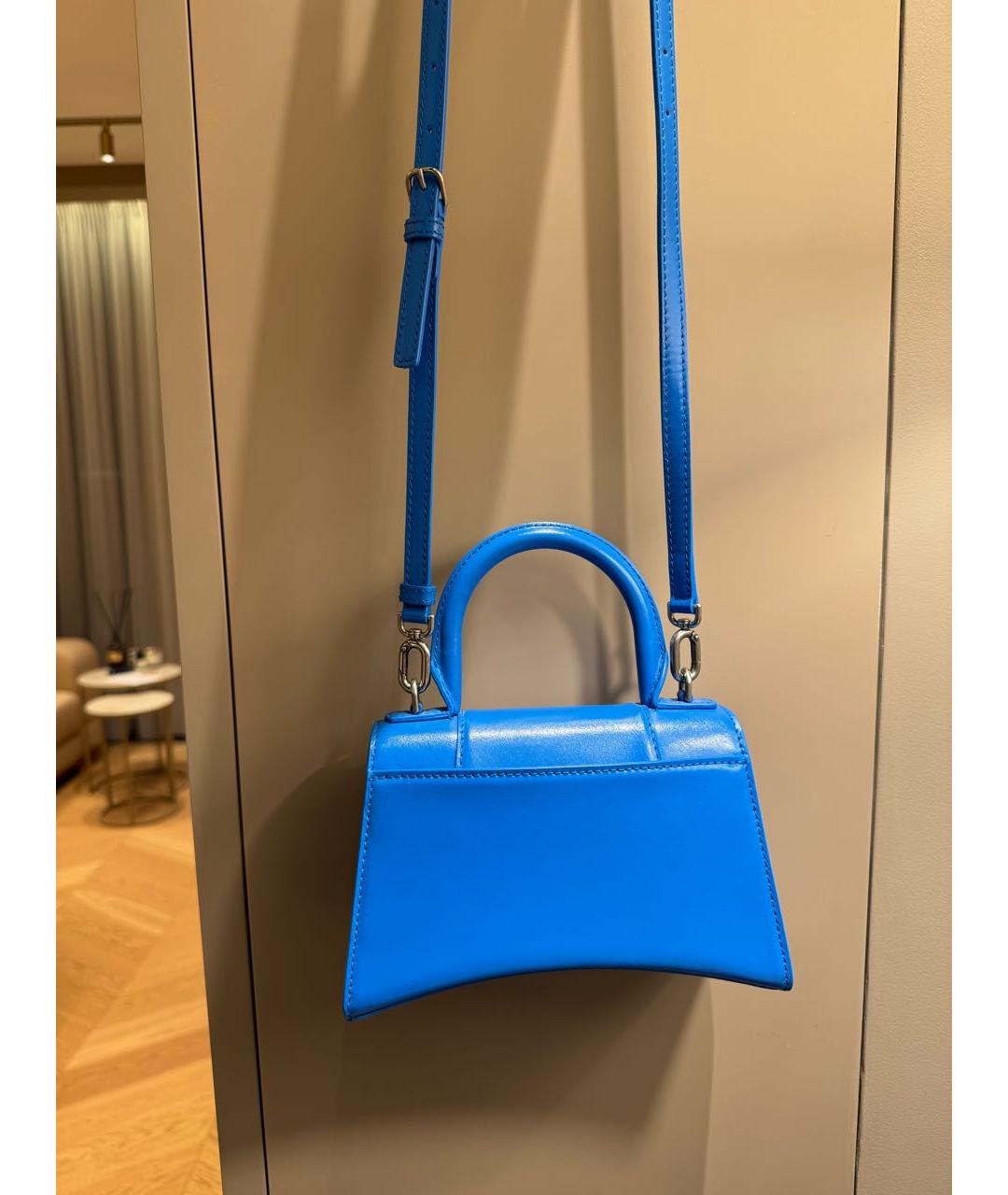 BALENCIAGA Синяя кожаная сумка с короткими ручками, фото 3