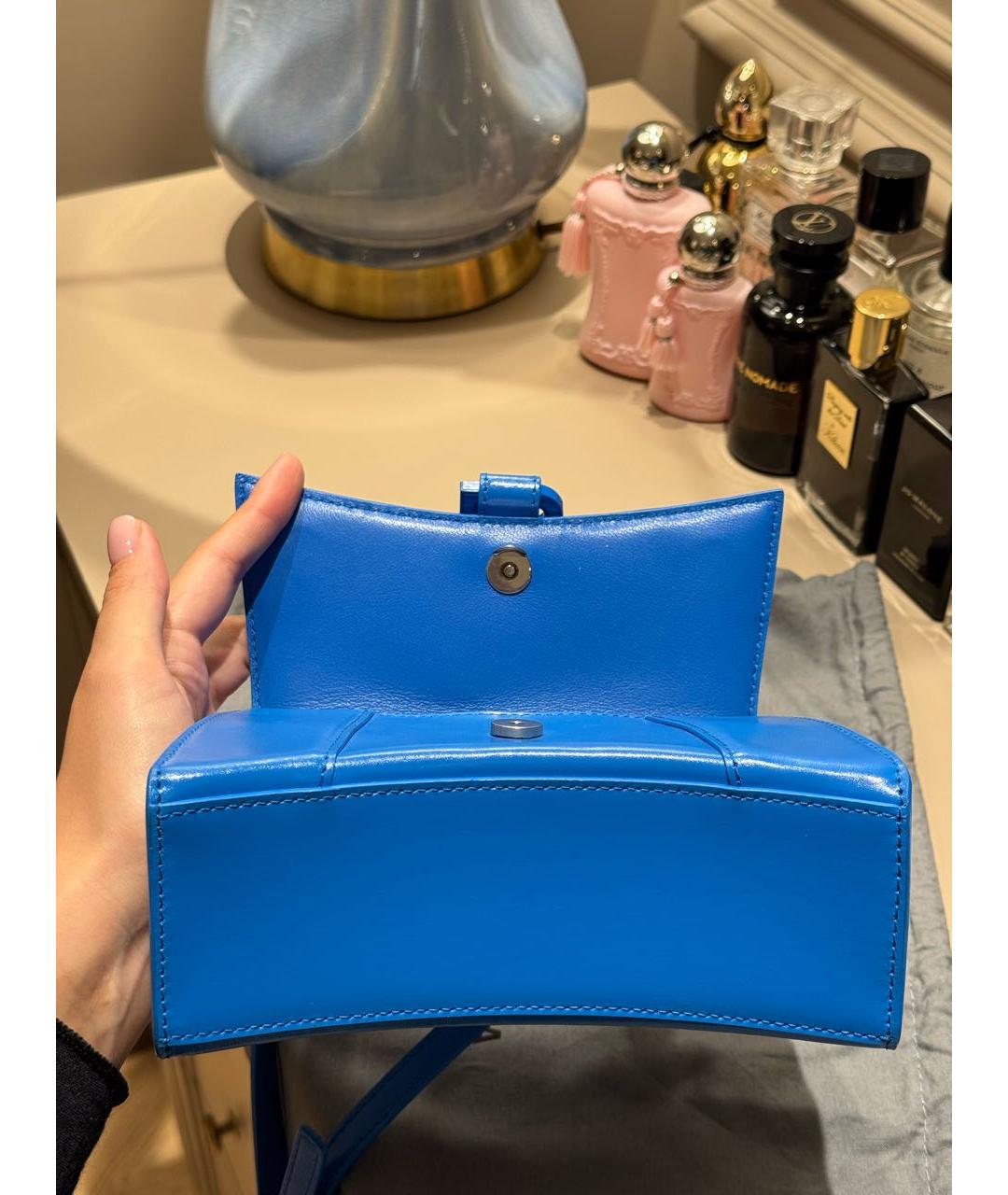 BALENCIAGA Синяя кожаная сумка с короткими ручками, фото 7