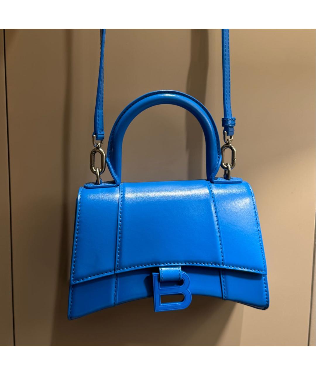 BALENCIAGA Синяя кожаная сумка с короткими ручками, фото 9