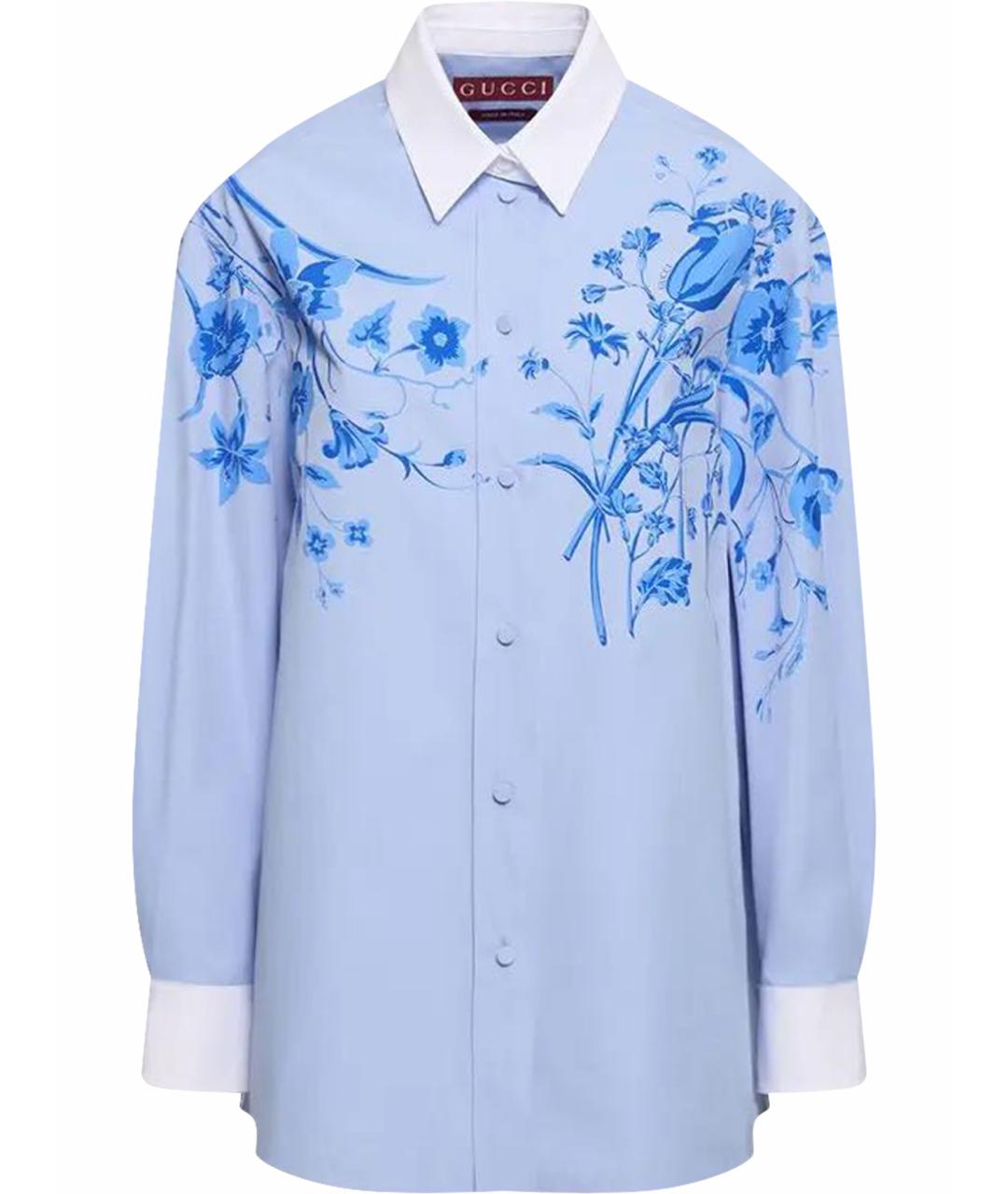GUCCI Голубая хлопковая блузы, фото 1