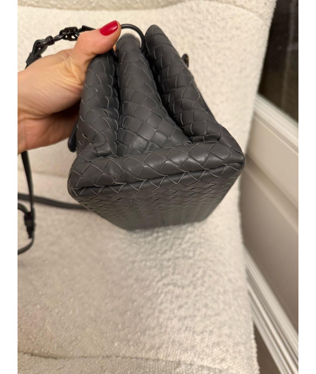 BOTTEGA VENETA Серая кожаная сумка через плечо, фото 4
