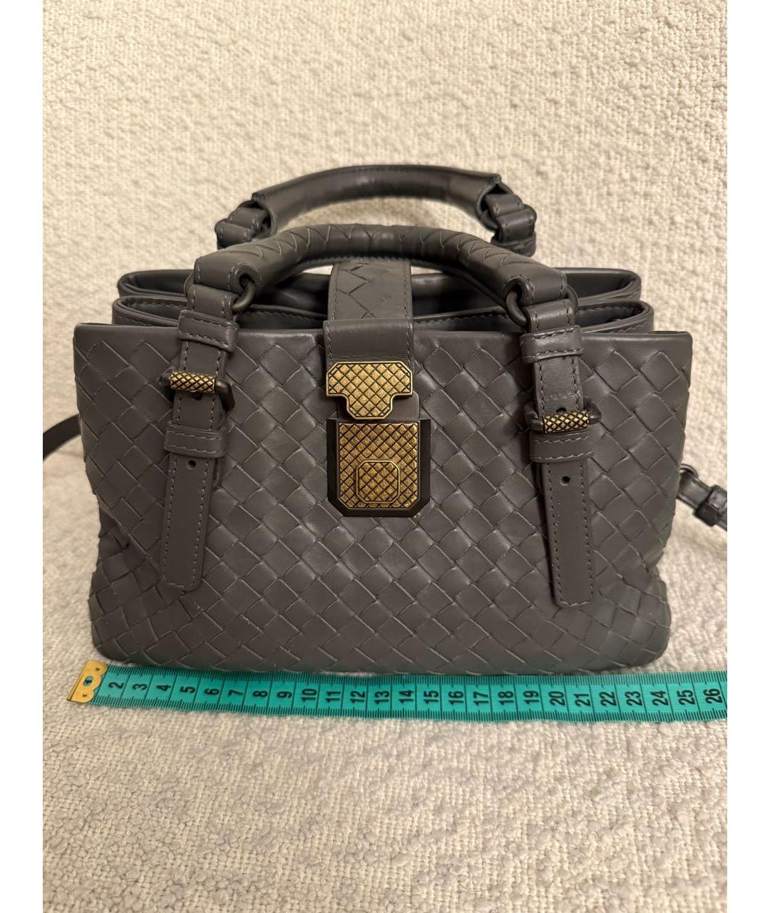 BOTTEGA VENETA Серая кожаная сумка через плечо, фото 8