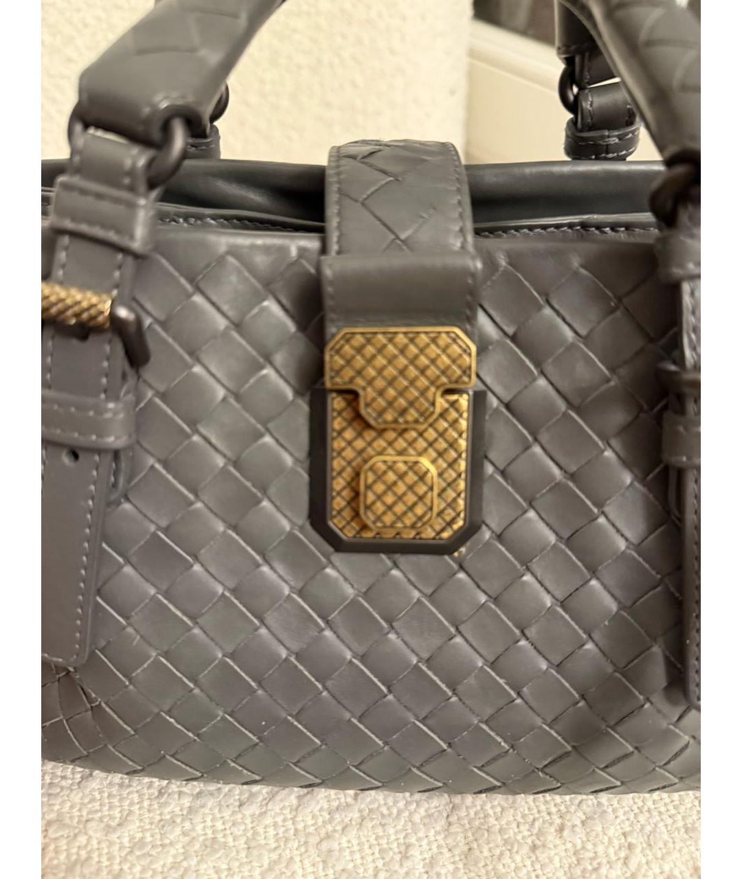 BOTTEGA VENETA Серая кожаная сумка через плечо, фото 6