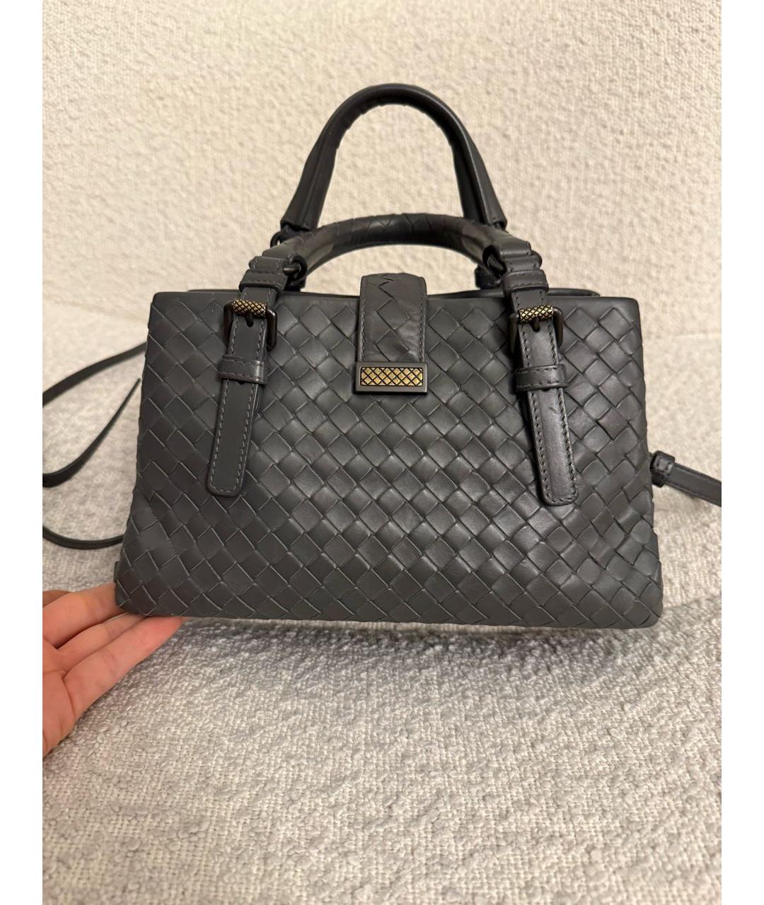 BOTTEGA VENETA Серая кожаная сумка через плечо, фото 2