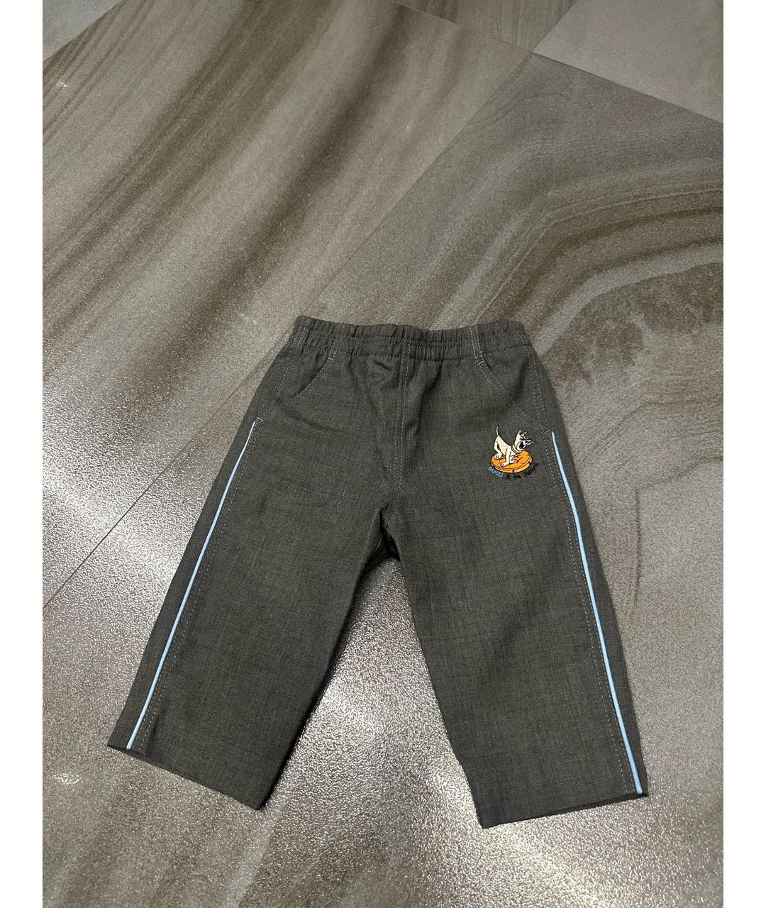 GUCCI KIDS Серые шерстяные брюки и шорты, фото 4