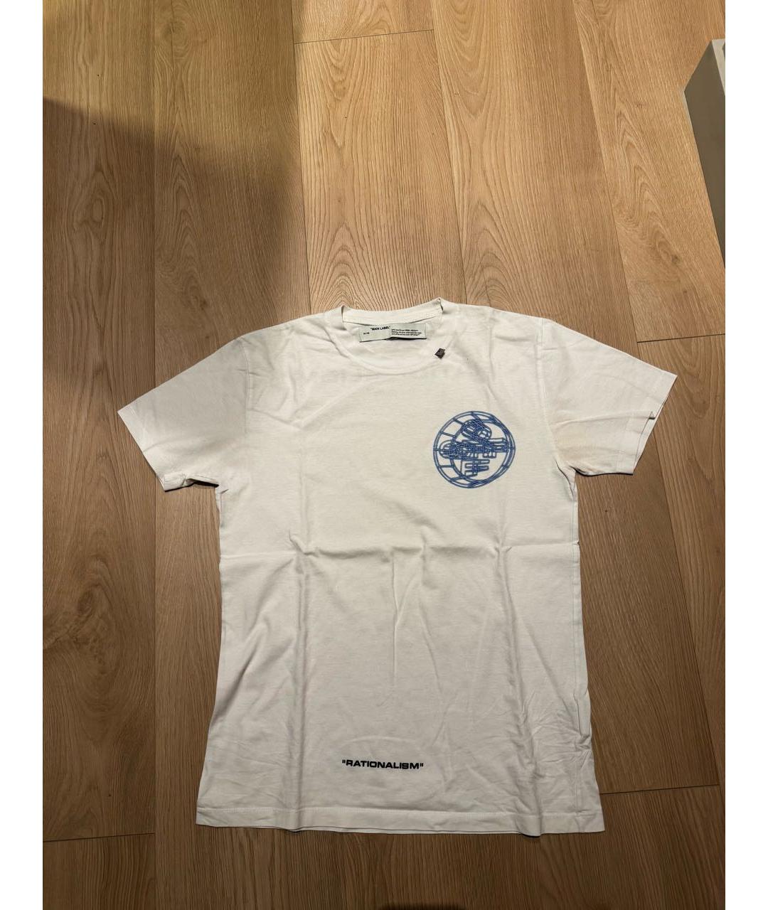 OFF-WHITE Белая хлопковая футболка, фото 5