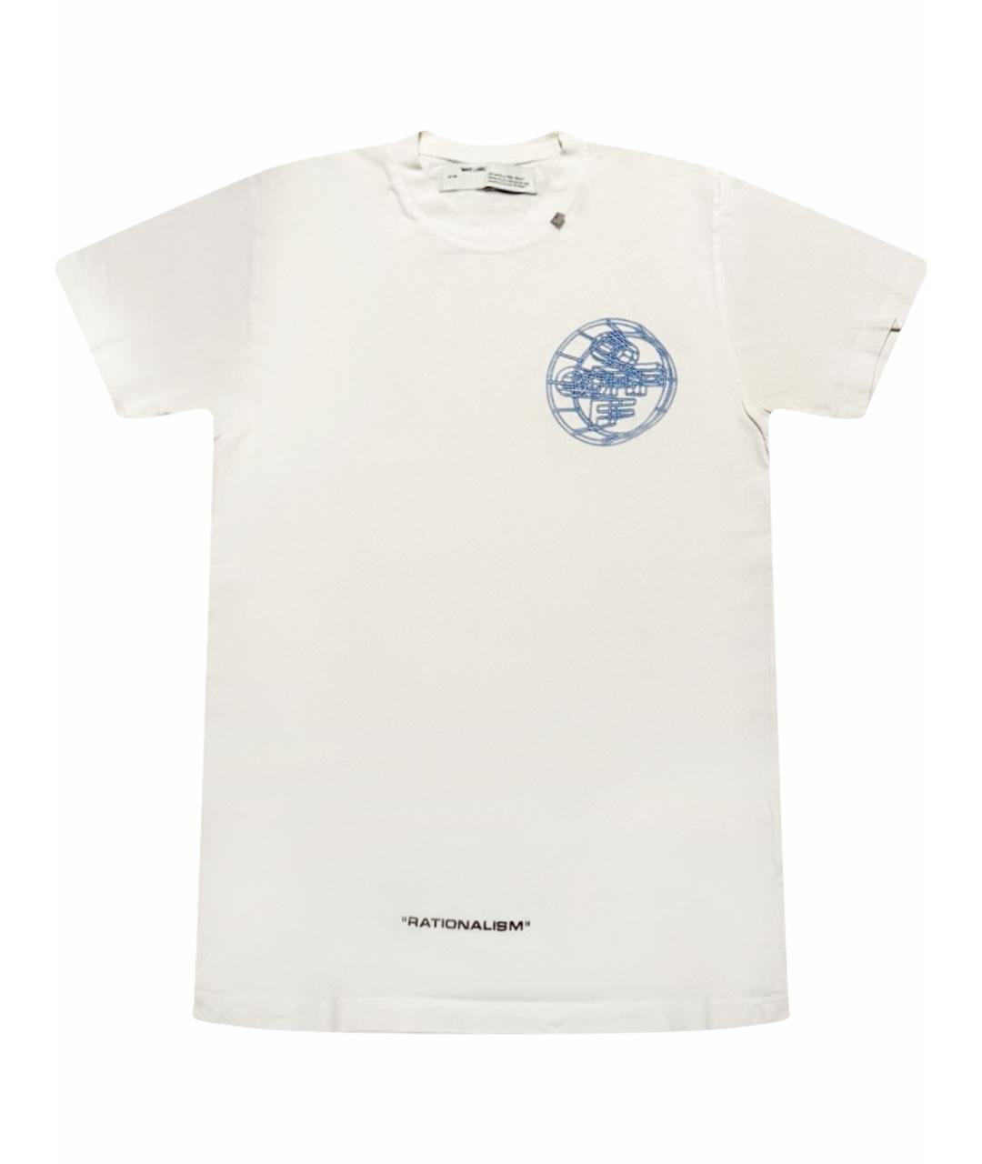 OFF-WHITE Белая хлопковая футболка, фото 1