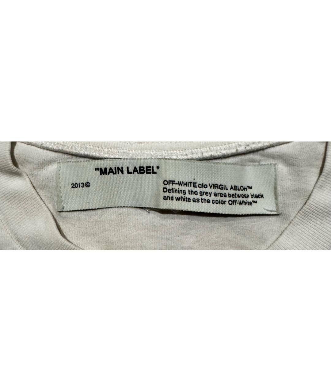 OFF-WHITE Белая хлопковая футболка, фото 3