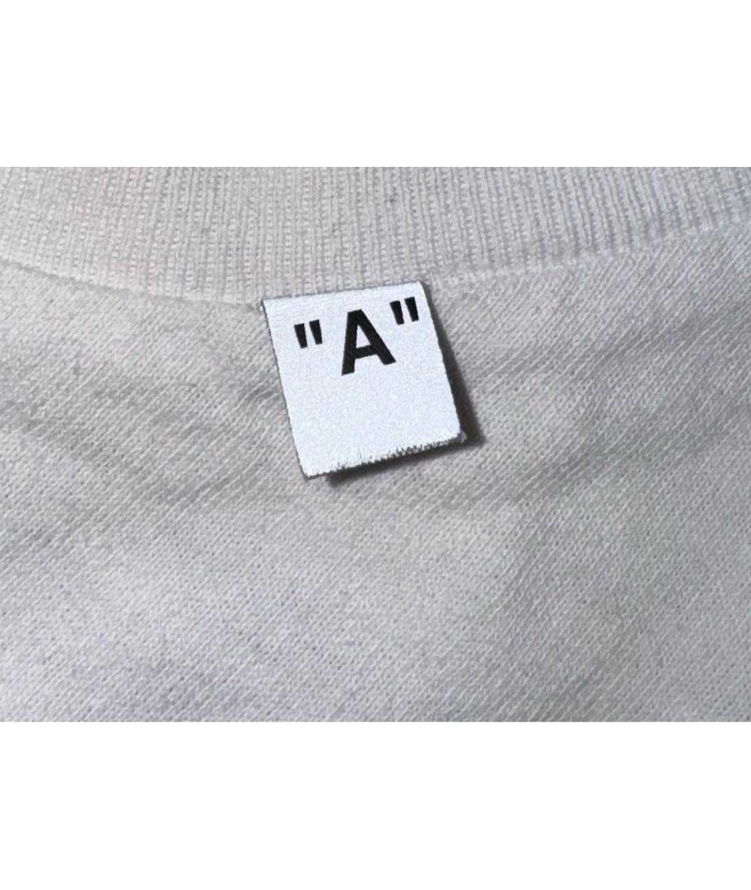 OFF-WHITE Белая хлопковая футболка, фото 4