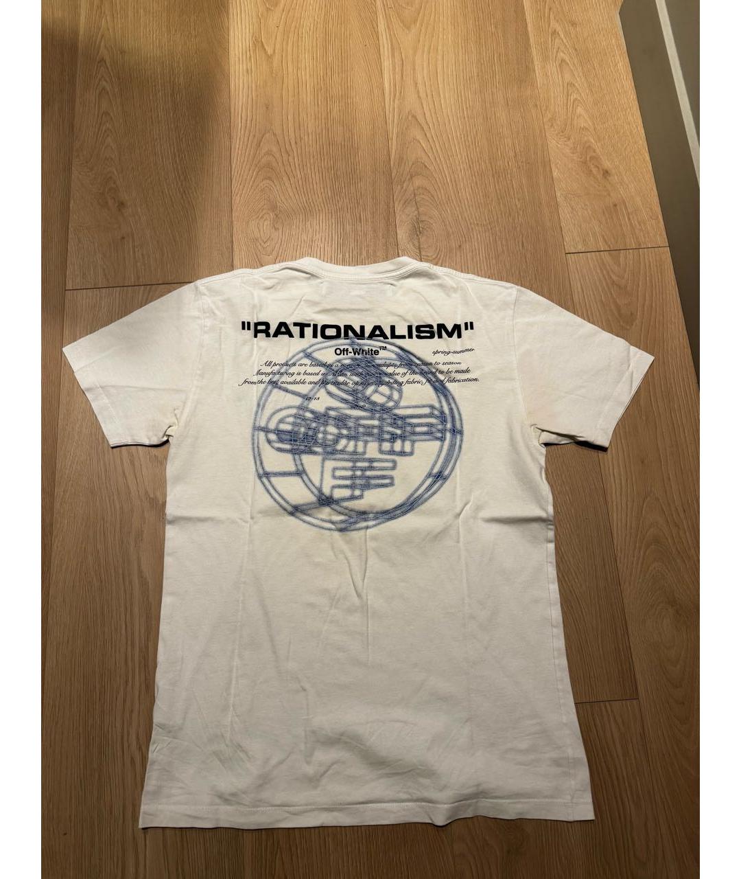 OFF-WHITE Белая хлопковая футболка, фото 2