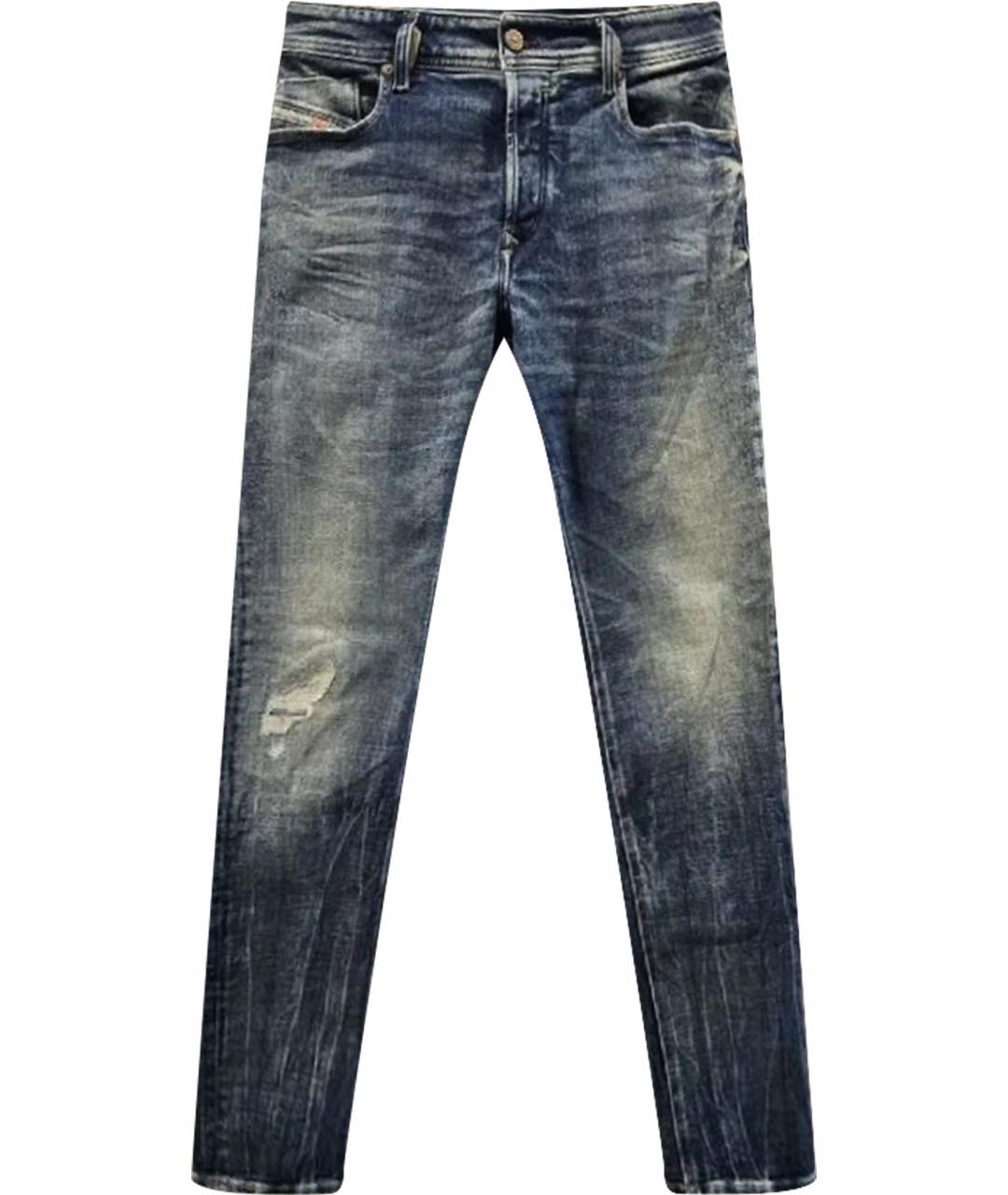 DIESEL Синие хлопко-эластановые джинсы скинни, фото 1