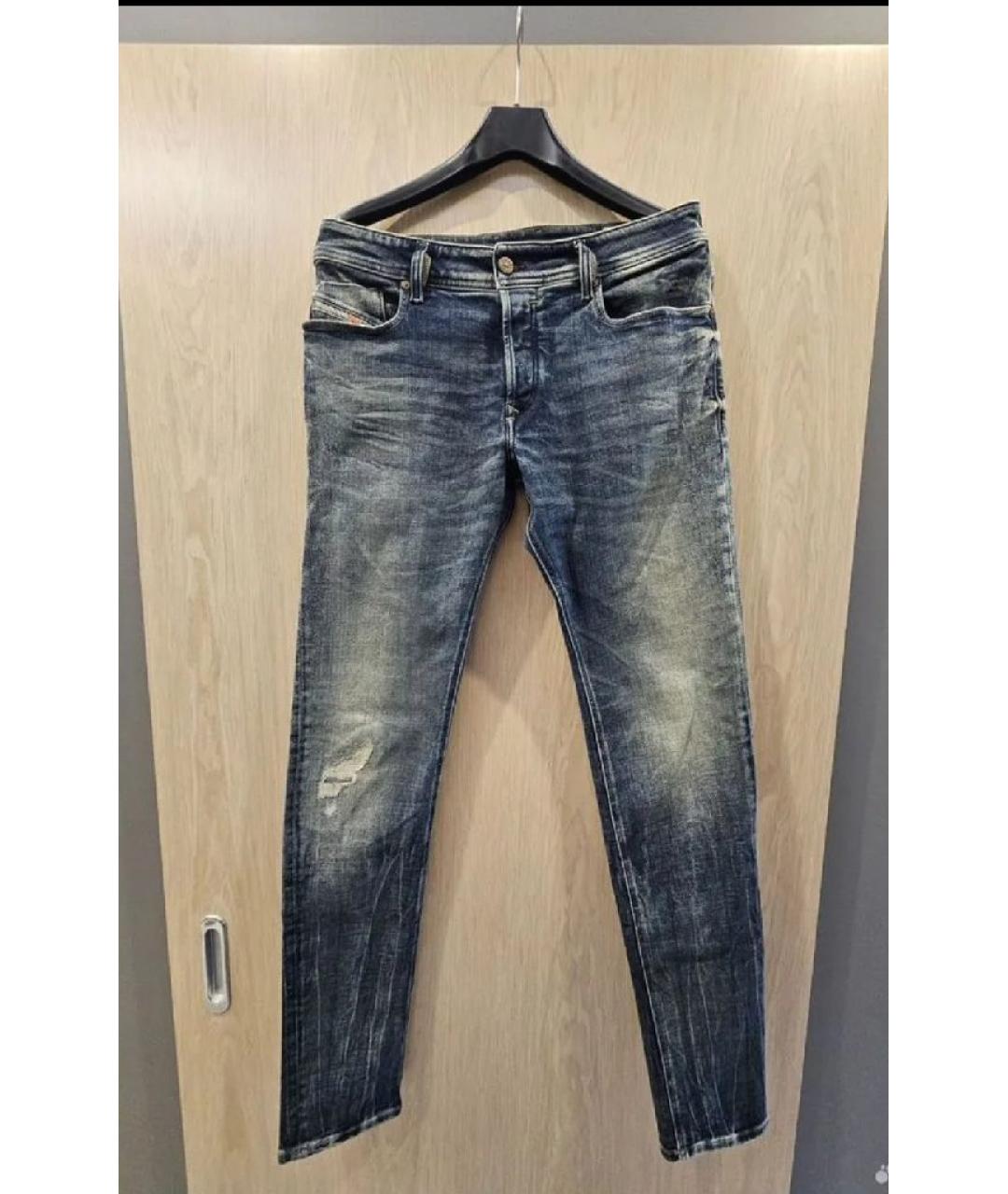 DIESEL Синие хлопко-эластановые джинсы скинни, фото 10