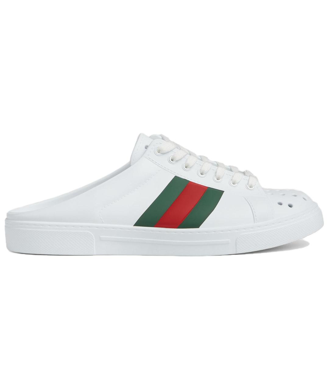GUCCI Белые кожаные мюли, фото 1