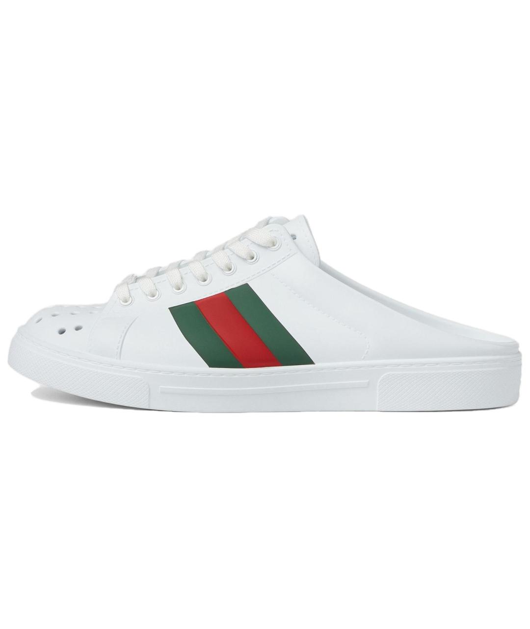 GUCCI Белые кожаные мюли, фото 2