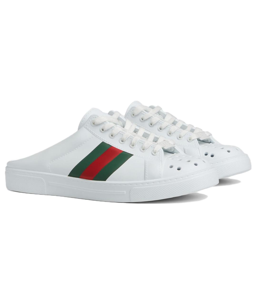 GUCCI Белые кожаные мюли, фото 3