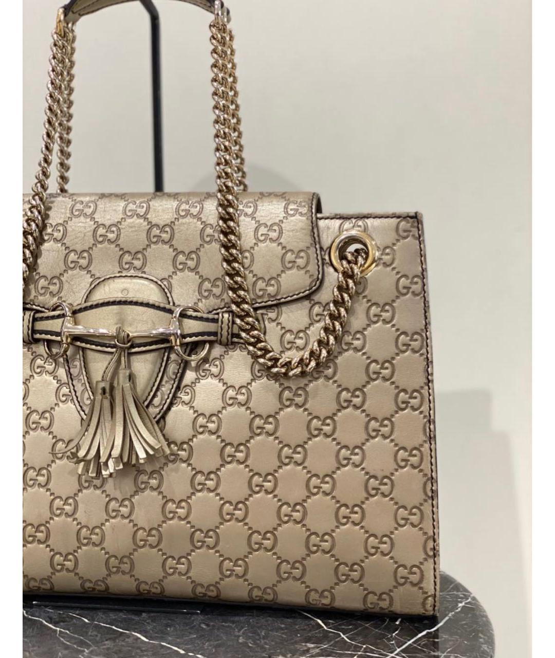 GUCCI Бежевая кожаная сумка через плечо, фото 3