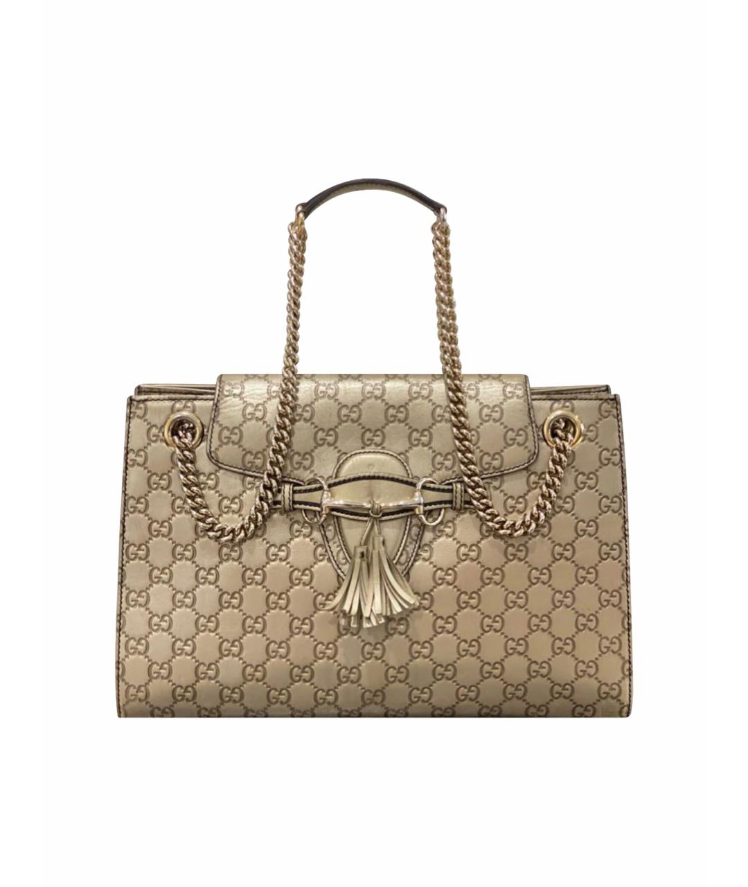 GUCCI Бежевая кожаная сумка через плечо, фото 1