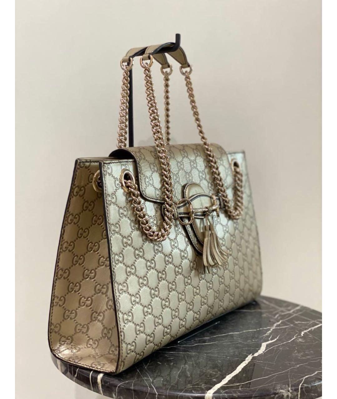 GUCCI Бежевая кожаная сумка через плечо, фото 4