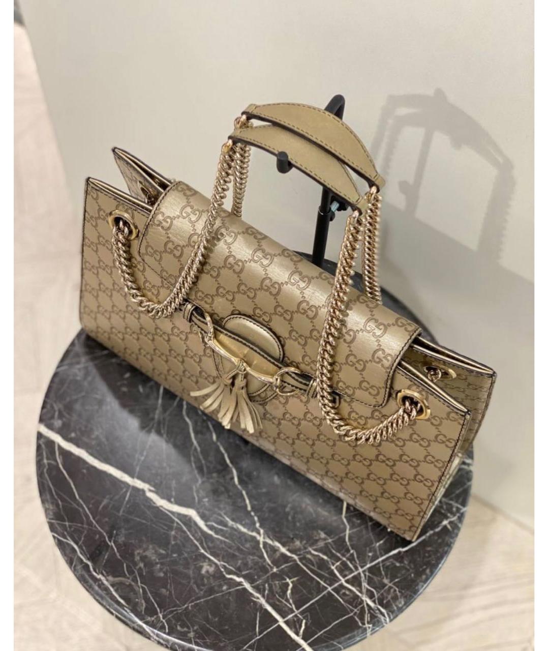 GUCCI Бежевая кожаная сумка через плечо, фото 2