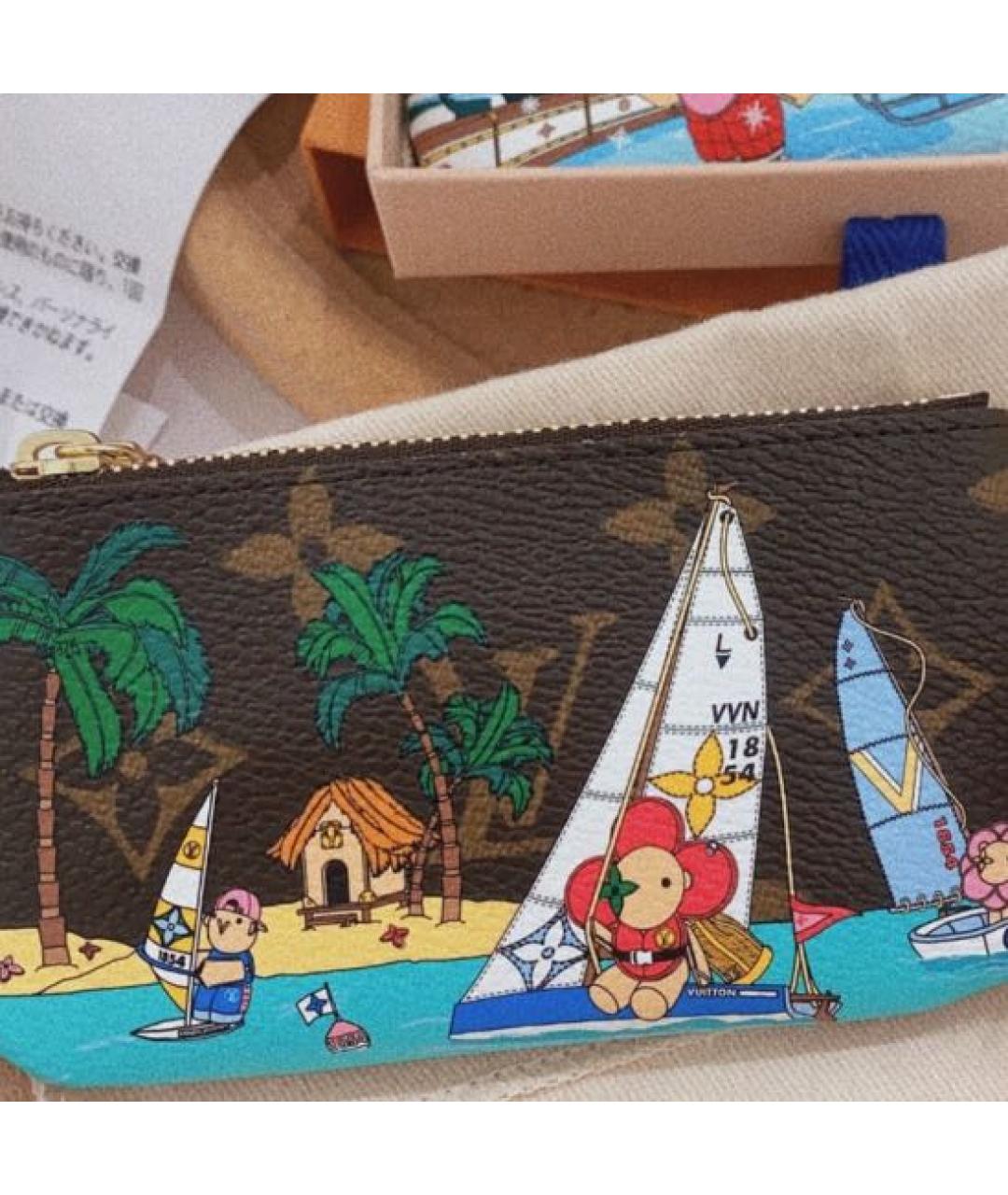 LOUIS VUITTON Коричневый брелок, фото 4