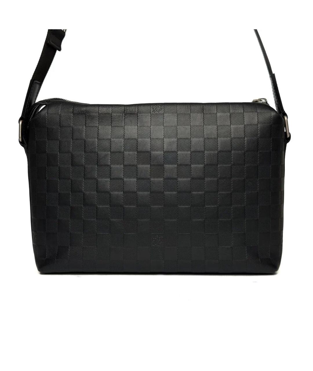 LOUIS VUITTON Черная кожаная сумка на плечо, фото 2